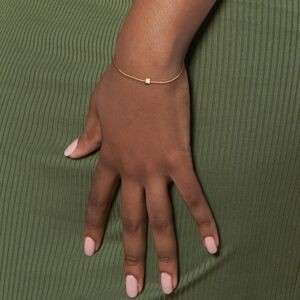 Bracelet Plaqué Or Zirconium 3mm 4 Griffes Chaîne Forçat 1.2mm 16 à 18cm