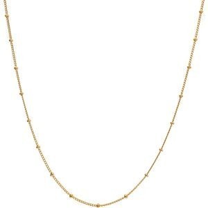 Collier Plaqué Or Maille Gourmette 1.1mm Boules 2mm 40 à 45cm
