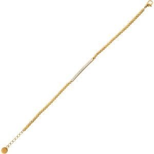 Bracelet Acier Jaune Boules 3mm Motif Cristal 31*3mm 17 à 20cm