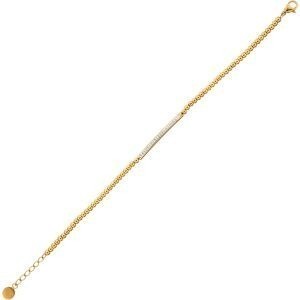 Bracelet Acier Jaune Boules 3mm Motif Cristal 31*3mm 17 à 20cm