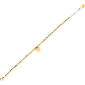 Bracelet Acier Jaune Boules 3mm Breloque Cœur 10*8mm 17 à 20cm