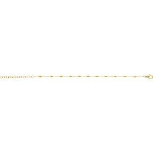 Bracelet Acier Jaune Olives Email Orange 2mm Chaîne 1.2mm 16 à 20cm