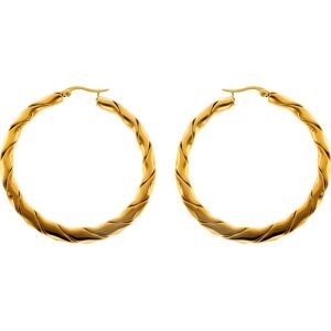 Créoles Acier Jaune Fantaisie 52mm Tube 4 à 6mm