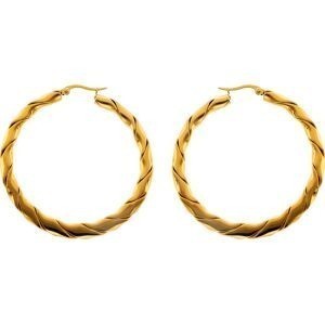 Créoles Acier Jaune Fantaisie 52mm Tube 4 à 6mm