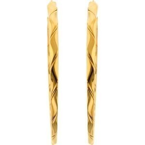 Créoles Acier Jaune Fantaisie 52mm Tube 4 à 6mm