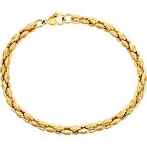 Bracelet Acier Jaune Maille Grain de Café  4.5*6mm 19cm