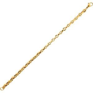 Bracelet Acier Jaune Maille Grain de Café  4.5*6mm 19cm