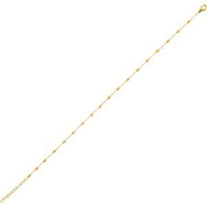 Chaîne Cheville Acier Jaune Olives Email Orange 2mm Chaîne 1.2mm 25 à 28cm