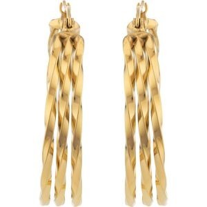 Créoles Acier Jaune 32mm Torsadées Tubes 2mm