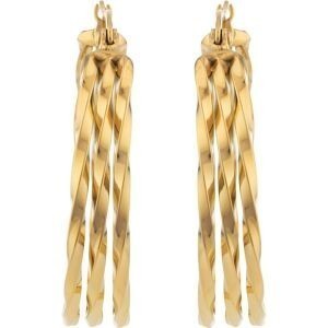 Créoles Acier Jaune 32mm Torsadées Tubes 2mm