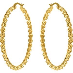 Créoles Acier Jaune  47mm Torsadées Tube 3.2mm