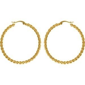 Créoles Acier Jaune  47mm Torsadées Tube 3.2mm