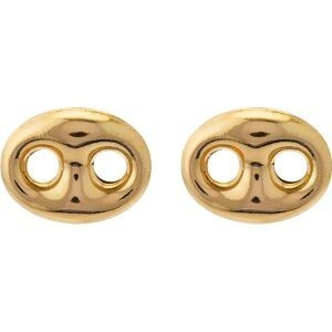 Boucles D'oreilles Or 375 Maille Grain De Café Diamanté7*10mm FermoirOr 375Silicone