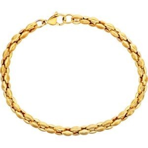 Bracelet Acier Jaune Maille Grain de Café  4.5*6mm 21cm