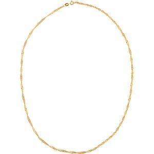 Collier Chaîne Or 375 Maille Singapour Creux 2.4mm 50cm