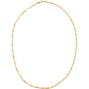 Collier Chaîne Or 375 Maille Singapour Creux 2.4mm 50cm