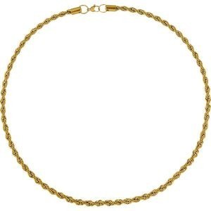 Collier Acier Jaune Maille Corde 6mm 70cm