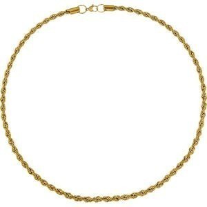 Collier Acier Jaune Maille Corde 6mm 70cm