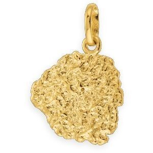 Pendentif Plaqué Or Pepite 15*20mm Avec Bélière