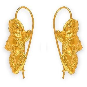Boucles D'oreilles Plaqué Or Pendant 35mm Madras 18*27mm