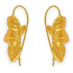 Boucles D'oreilles Plaqué Or Pendant 35mm Madras 18*27mm