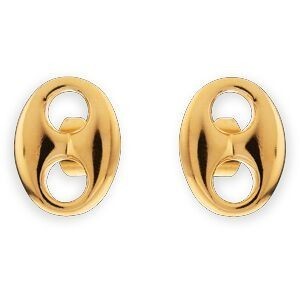 Boucles D'oreilles Plaqué Or Grain De Café 14*18mm