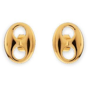 Boucles D'oreilles Plaqué Or Grain De Café 14*18mm