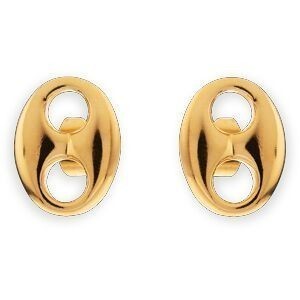 Boucles D'oreilles Plaqué Or Grain De Café 14*18mm