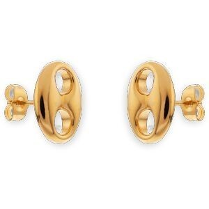 Boucles D'oreilles Plaqué Or Grain De Café 14*18mm