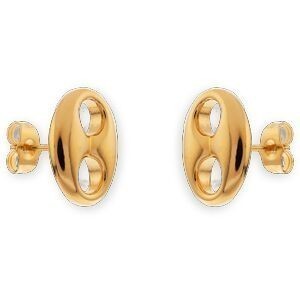 Boucles D'oreilles Plaqué Or Grain De Café 14*18mm