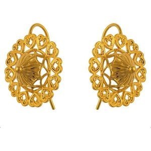 Boucles D'oreilles Plaqué Or Pendant 25mm Chapeau 23mm