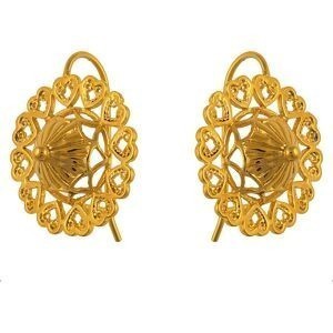 Boucles D'oreilles Plaqué Or Pendant 25mm Chapeau 23mm