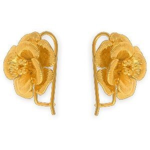 Boucles D'oreilles Plaqué Or Pendant 22mm Rose 20mm