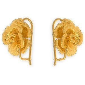 Boucles D'oreilles Plaqué Or Pendant 22mm Rose 20mm