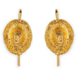 Boucles D'oreilles Plaqué Or Pendant 21mm Casque Colonial 13*16mm