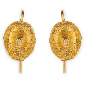 Boucles D'oreilles Plaqué Or Pendant 21mm Casque Colonial 13*16mm
