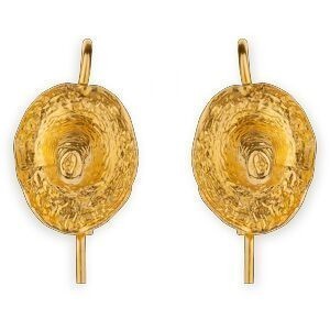 Boucles D'oreilles Plaqué Or Pendant 21mm Casque Colonial 13*16mm