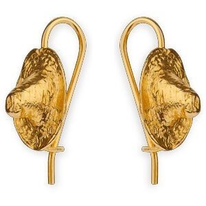 Boucles D'oreilles Plaqué Or Pendant 21mm Casque Colonial 13*16mm