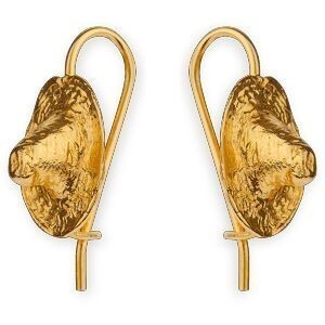 Boucles D'oreilles Plaqué Or Pendant 21mm Casque Colonial 13*16mm