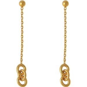 Boucles D'oreilles Plaqué Or Pendant 53mm Maille Forçat 6mm