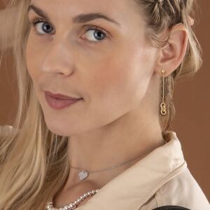 Boucles D'oreilles Plaqué Or Pendant 53mm Maille Forçat 6mm