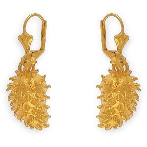 Boucles D'oreilles Plaqué Or Pendant 41mm Corossol 15*25mm