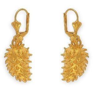 Boucles D'oreilles Plaqué Or Pendant 41mm Corossol 15*25mm