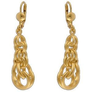 Boucles D'oreilles Plaqué Or Pendant 52mm Gros Sirop 12.5mm