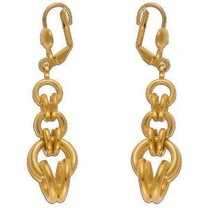 Boucles D'oreilles Plaqué Or Pendant 52mm Gros Sirop 12.5mm