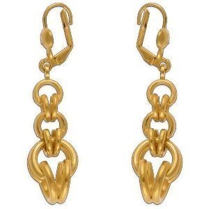 Boucles D'oreilles Plaqué Or Pendant 52mm Gros Sirop 12.5mm