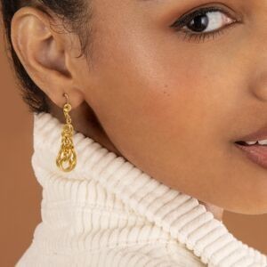 Boucles D'oreilles Plaqué Or Pendant 52mm Gros Sirop 12.5mm