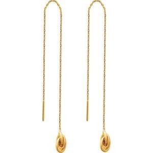 Boucles D'oreilles Plaqué Or Pendant 100mm Nœud Forcat Antillais 5mm