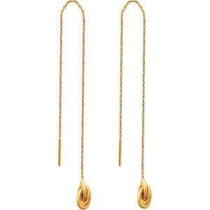 Boucles D'oreilles Plaqué Or Pendant 100mm Nœud Forcat Antillais 5mm