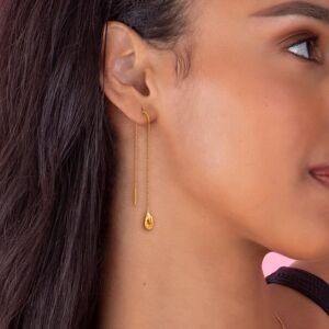 Boucles D'oreilles Plaqué Or Pendant 100mm Nœud Forcat Antillais 5mm